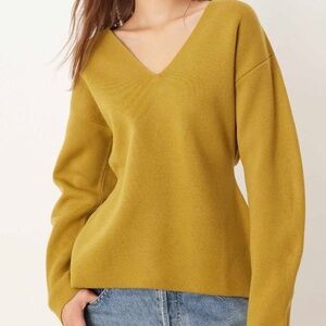 New ASOS Sweater - Low V-Neck Waisted Sweater